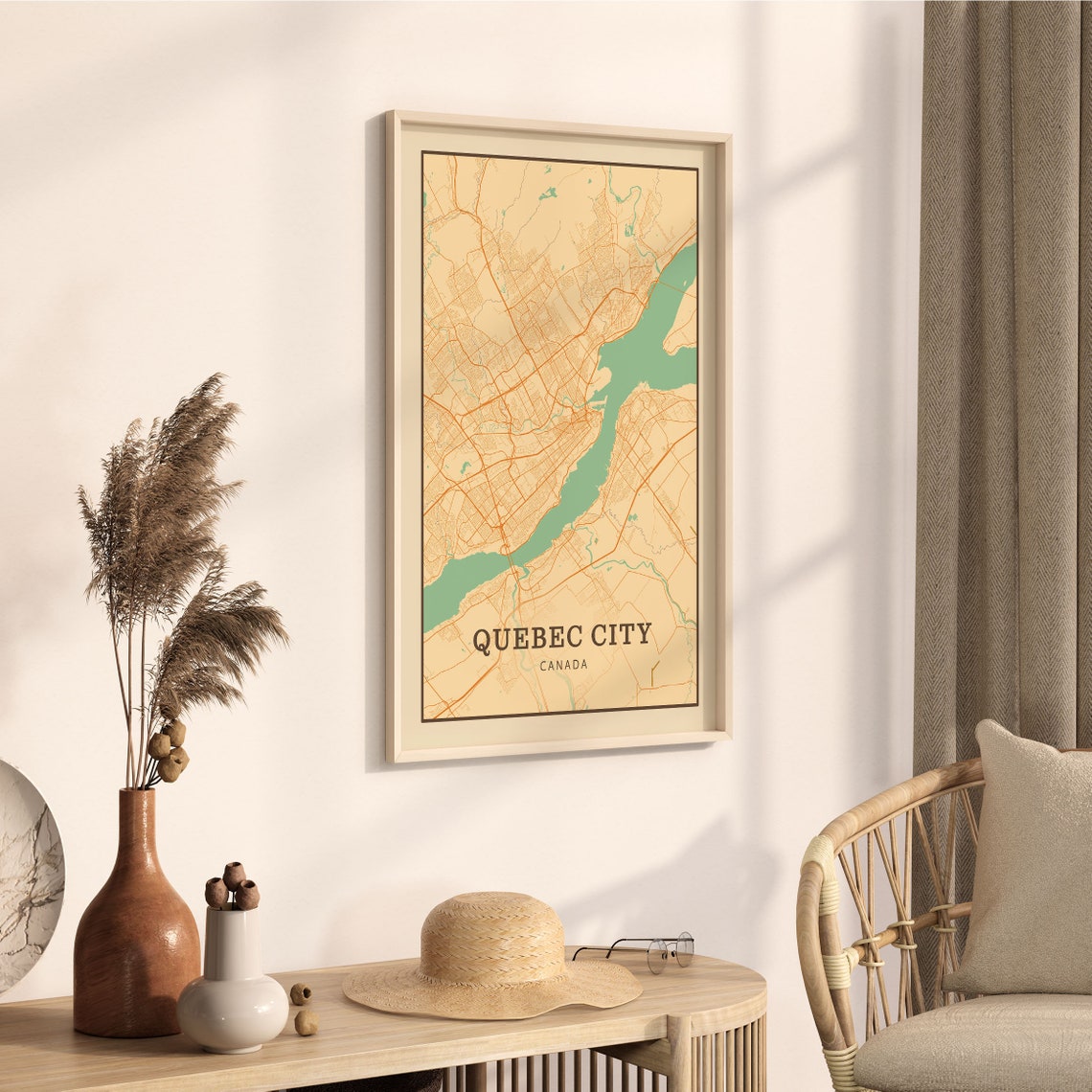Quebec City Canada Vintage Street Map City Art Poster Home Decor Gift - Image 3