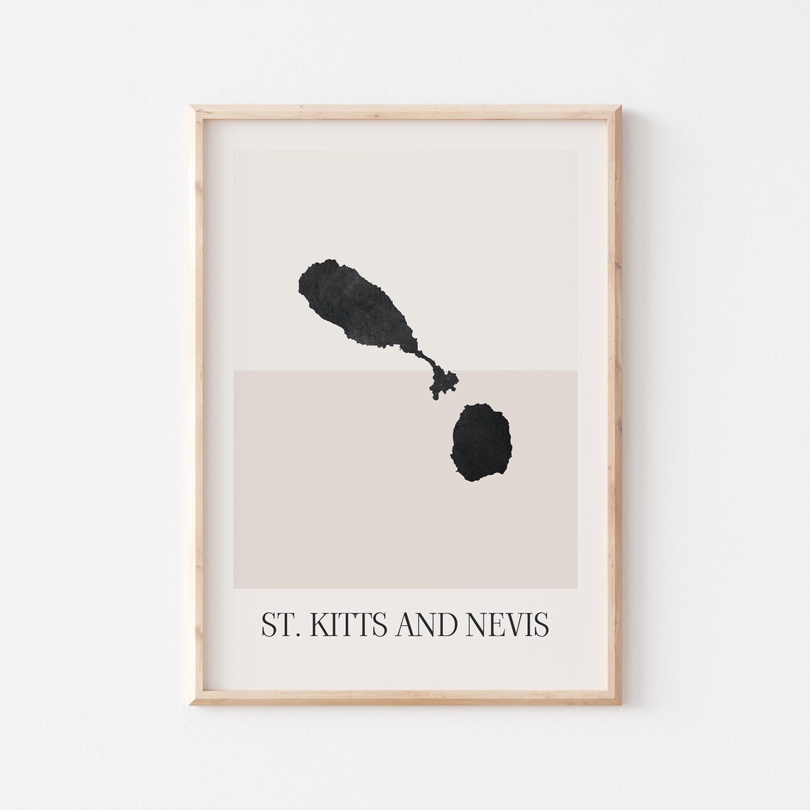 Saint Kitts And Nevis Map Poster Print Minimalist Boho Wall Art St