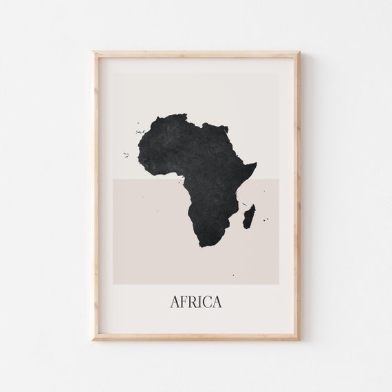 Africa Map Poster, Minimalist Boho Art Print