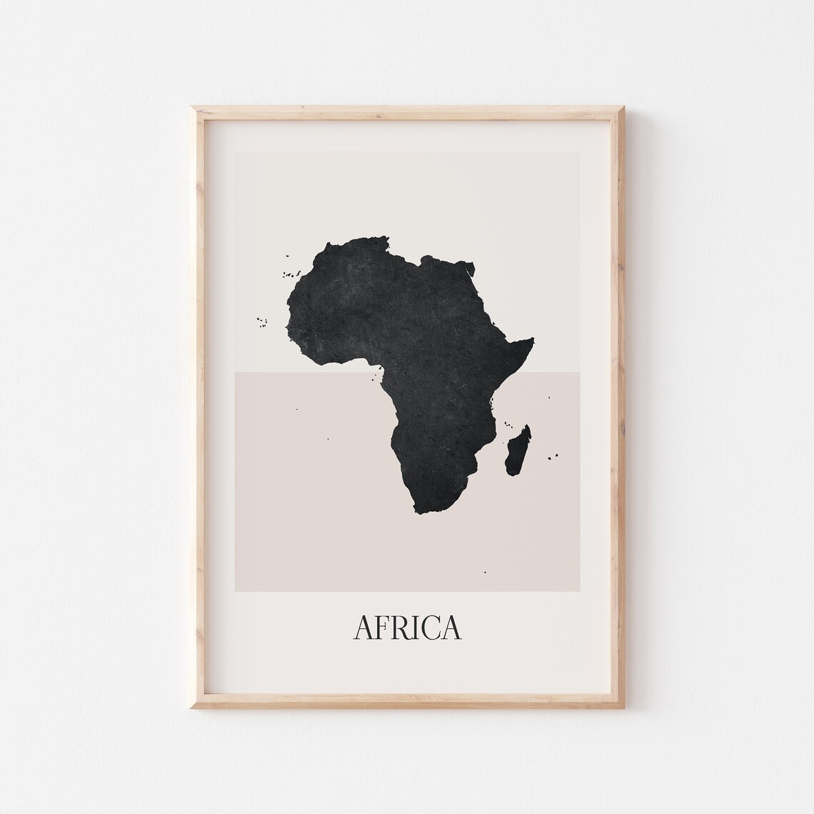Africa Map Poster, Minimalist Boho Art Print
