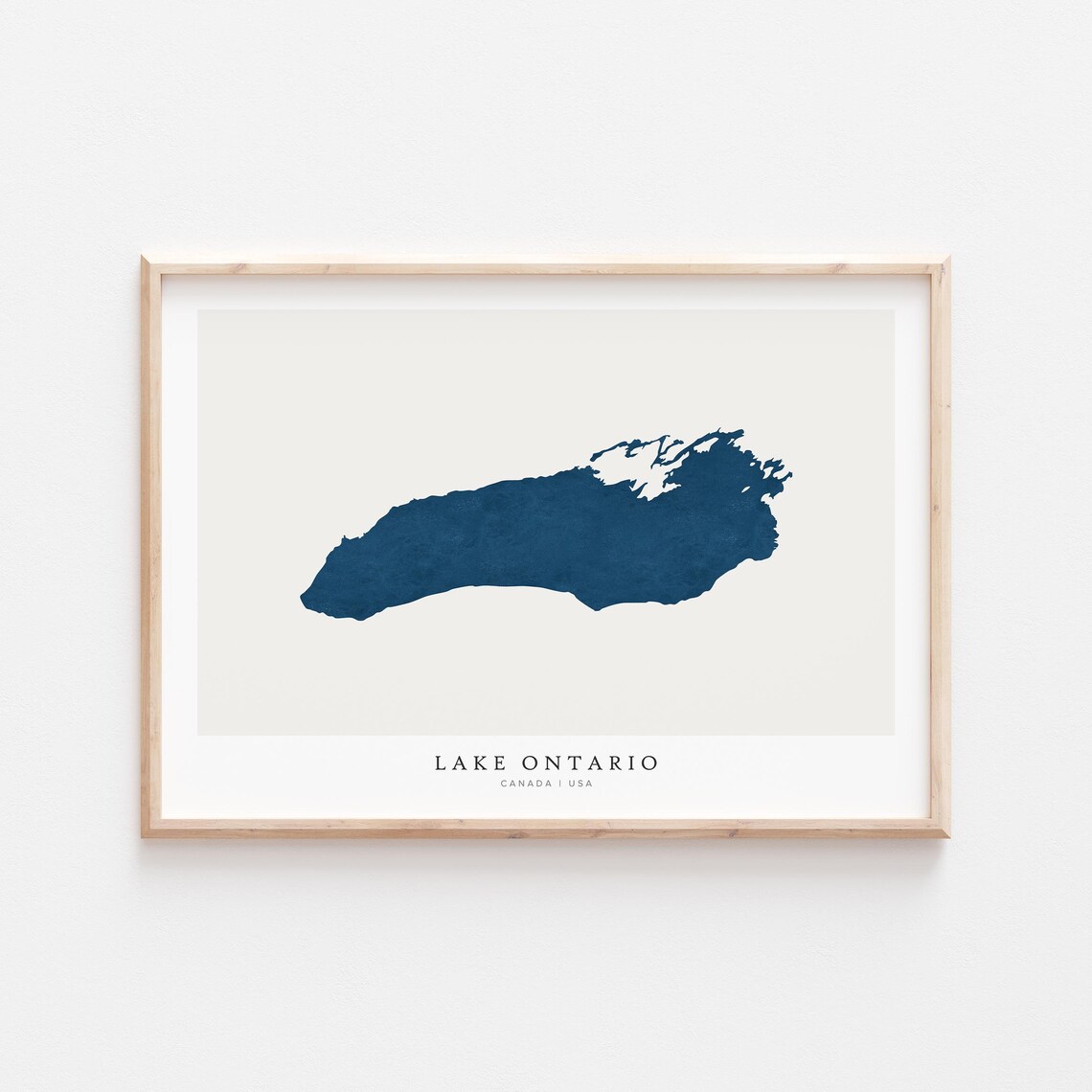 Lake Ontario Wall Map, Canada Art Print