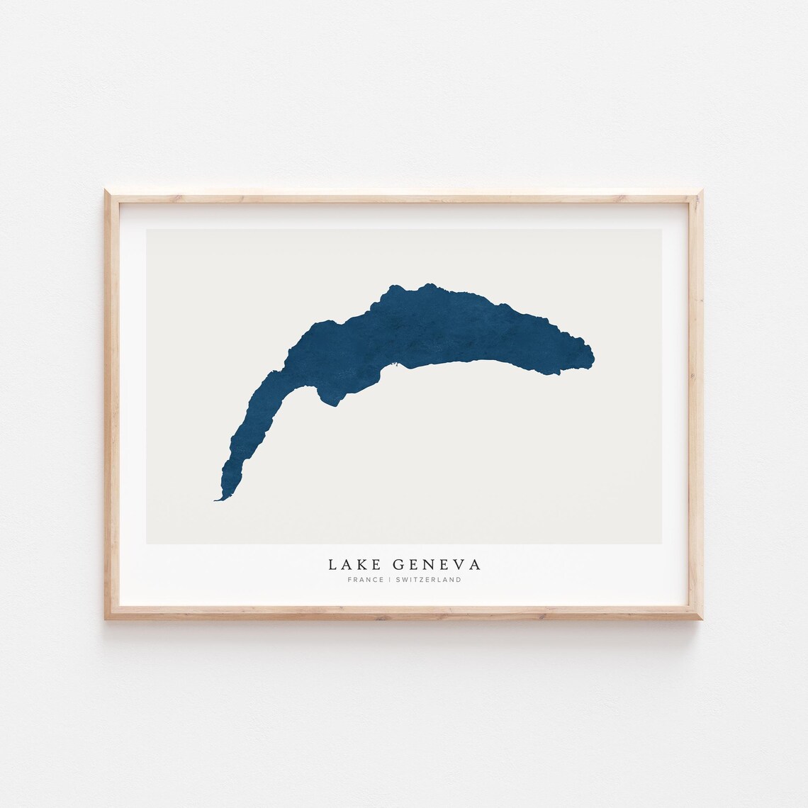 Lake Geneva Lac Leman Map Poster Print