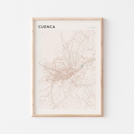 Cuenca Map Poster Print Wall Art Ecuador Travel Gift Minimalist