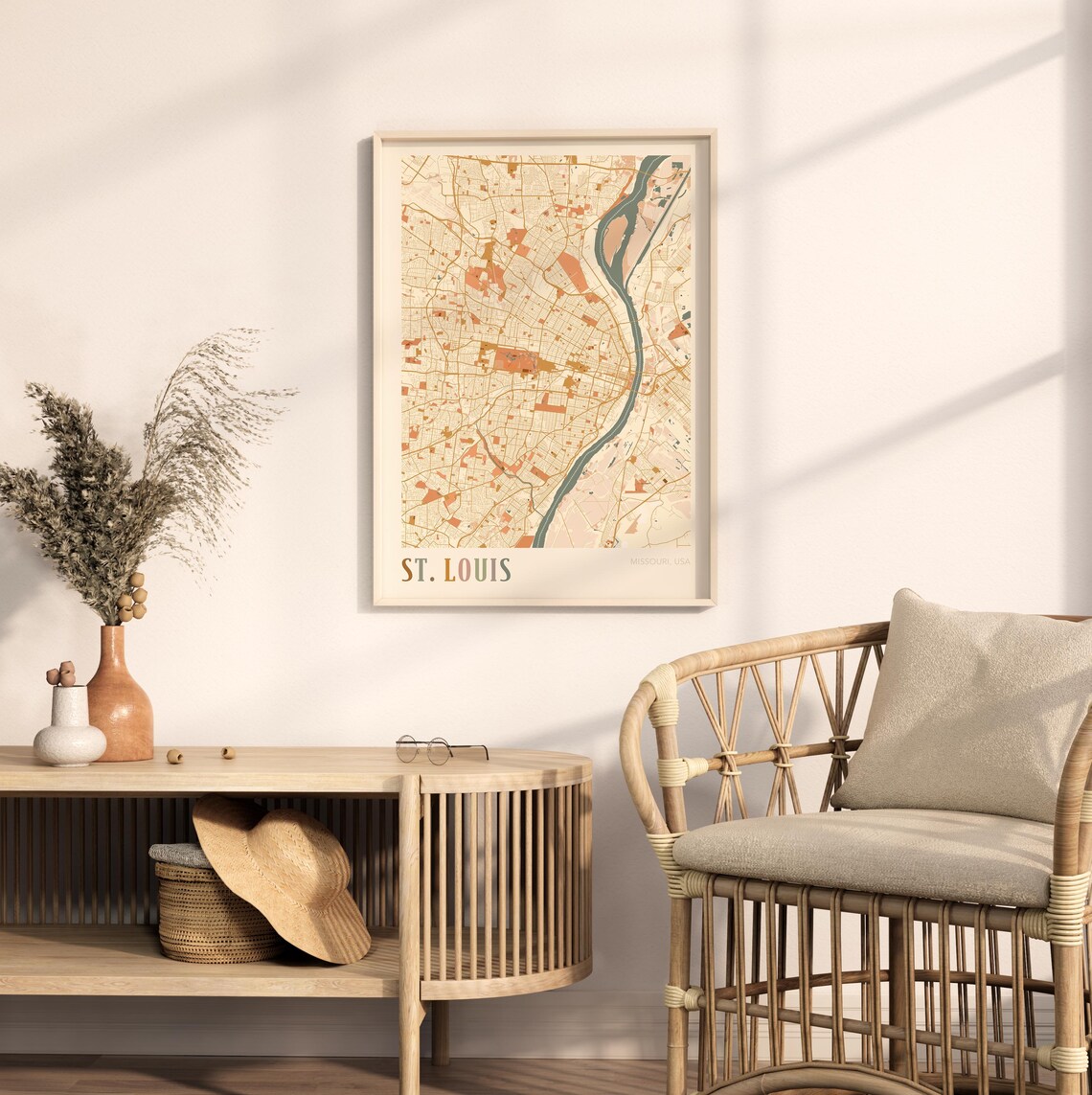 St. Louis Missouri Street Map Poster with Colorful Multicolor Typography - Image 2