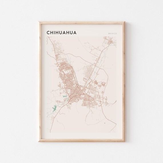 Chihuahua Map Poster Print Wall Art Mexico Travel Gift Farmhouse Decor