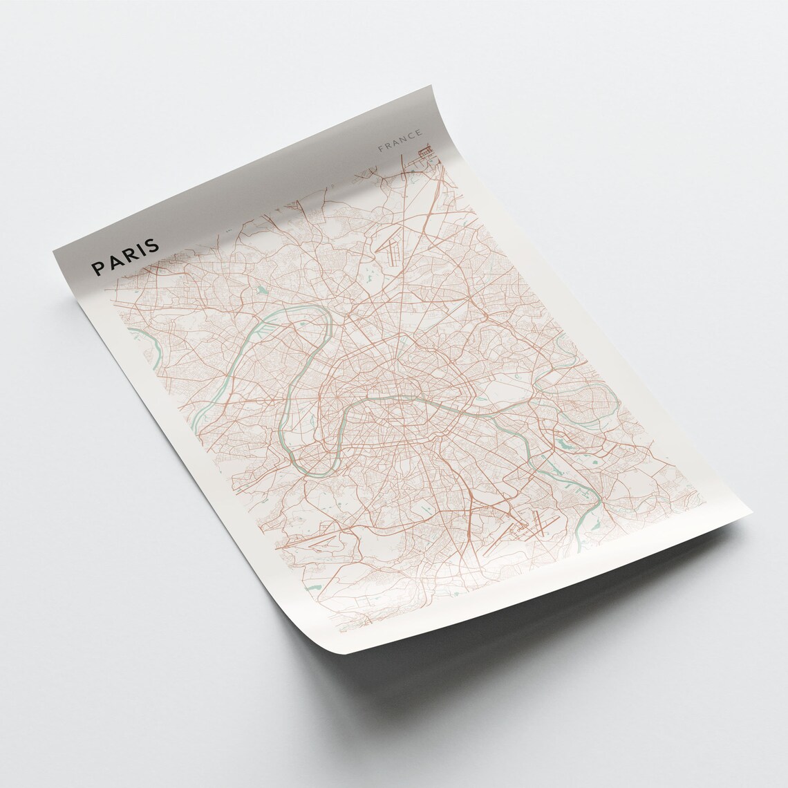 Paris France Minimalist City Street Map Art Poster Home Decor - Image 2