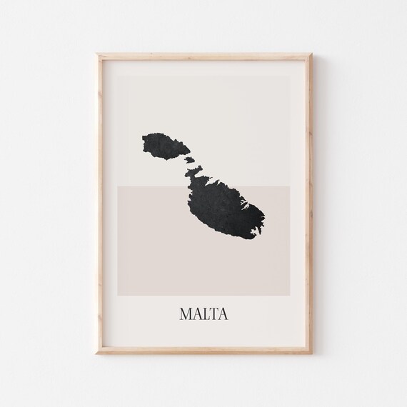 Malta Map Poster Print Minimalist Boho Wall Art Decor For Home Or Gift