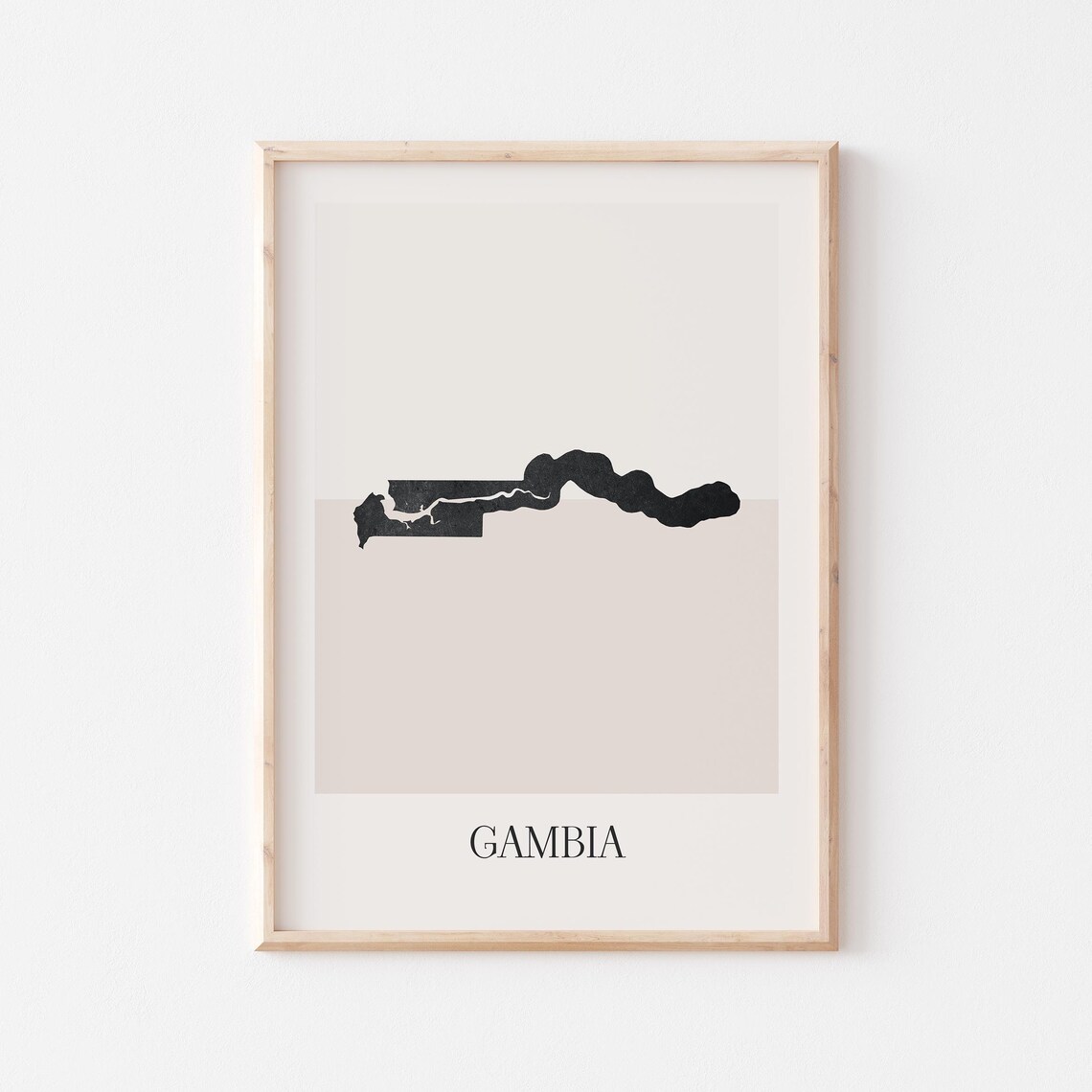 Gambia Map Poster Print Minimalist Boho Wall Art Decor For Home Or Gift