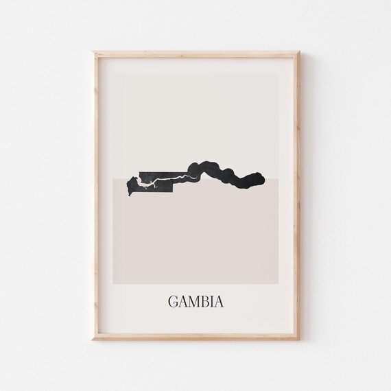 Gambia Map Poster Print Minimalist Boho Wall Art Decor For Home Or Gift