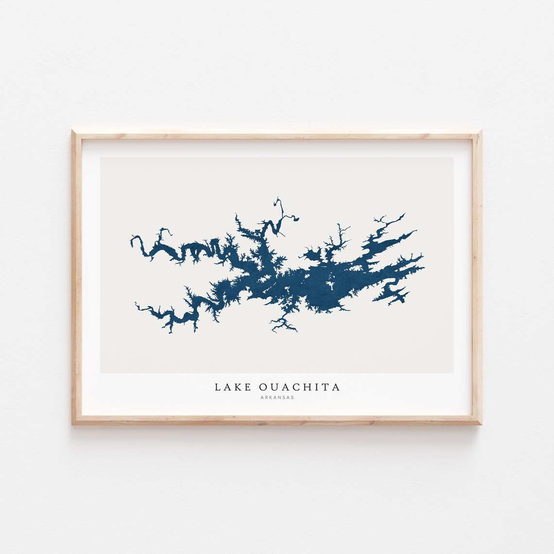 Lake Ouachita Map, Arkansas Poster Print