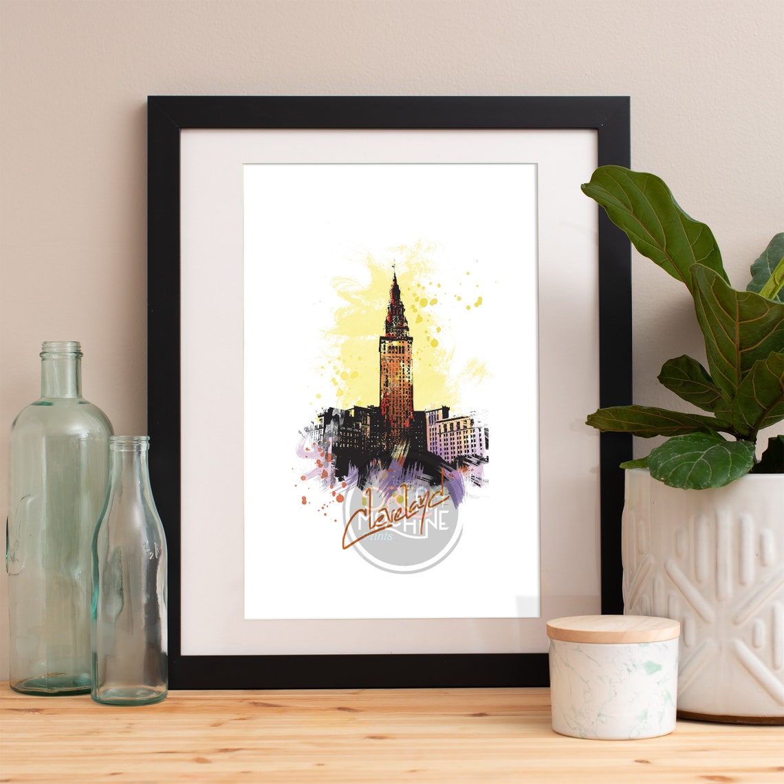 Cleveland Print Cleveland Skyline Cleveland Art Cleveland Poster Cleveland Watercolor Cleveland Art Cleveland Map Cleveland Wall Art