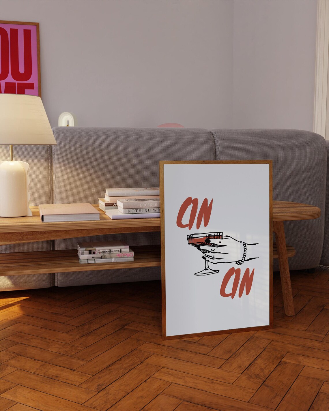 Cin Cin Hand Holding Cocktail Coupe Chic Toast Bar Cart Poster - Image 2