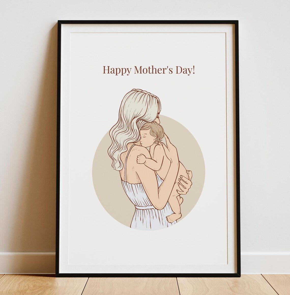 Happy Mothers Day Minimalist Quote Art Print