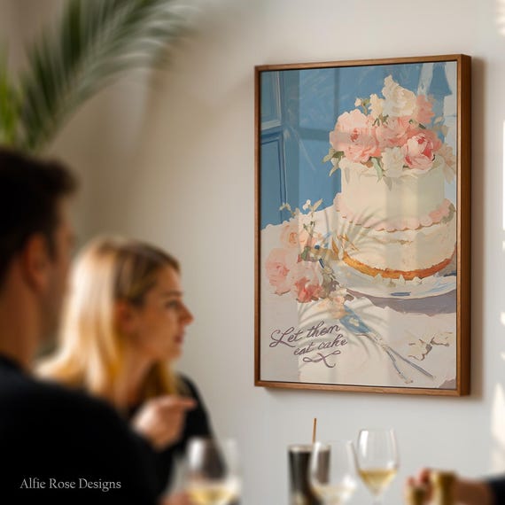 Let Them Eat Cake Wall Art Vintage French Patisserie Print Bakery Artwork Marie Antoinetteinspired Decor Gift For Her