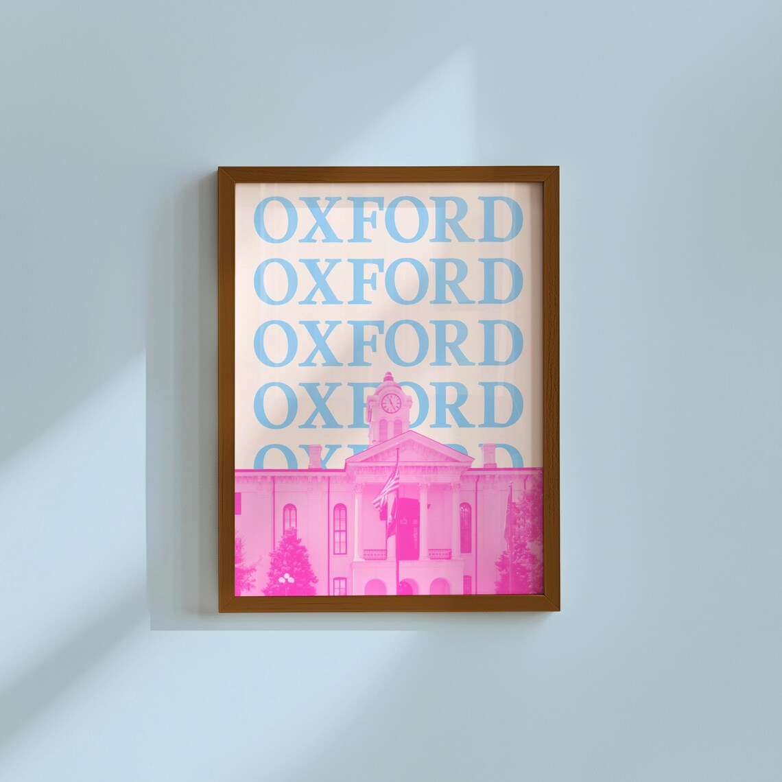 Oxford MS Print, Historic Square Courthouse Travel Poster