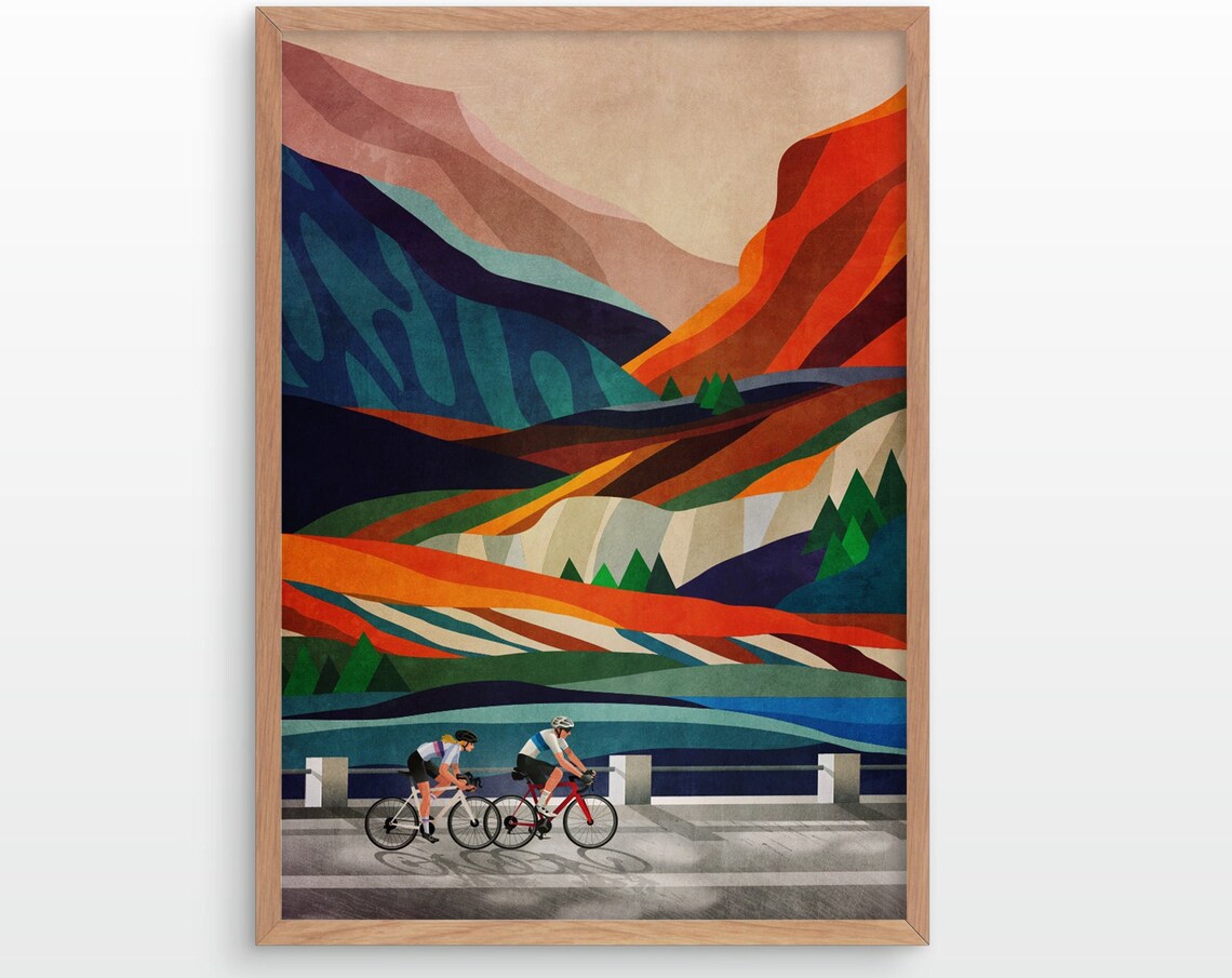 Cycling Couple Adventure Awaits Art Print