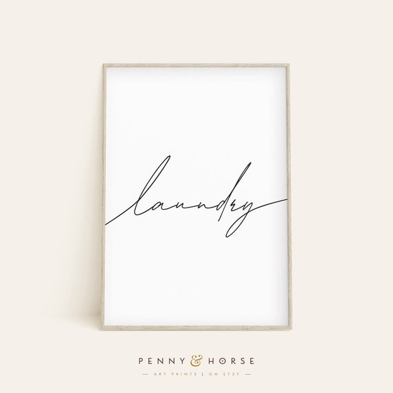 Laundry Room Sign, Minimalist Modern Art Print
