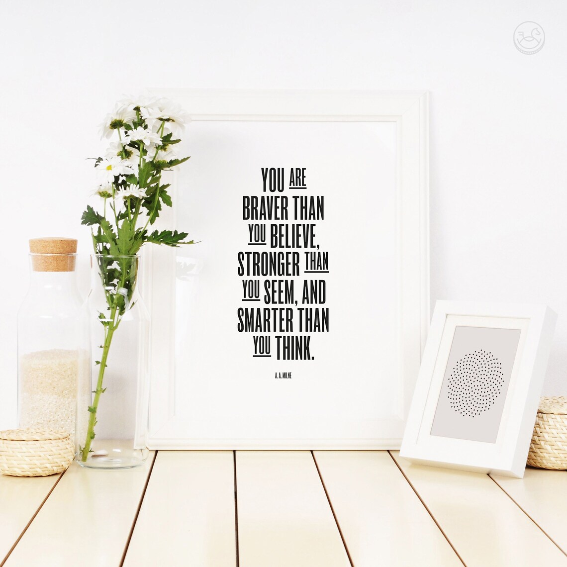 You Are Braver Than You Believe Poster A A Milne Inspirational Quote Decor - Image 3