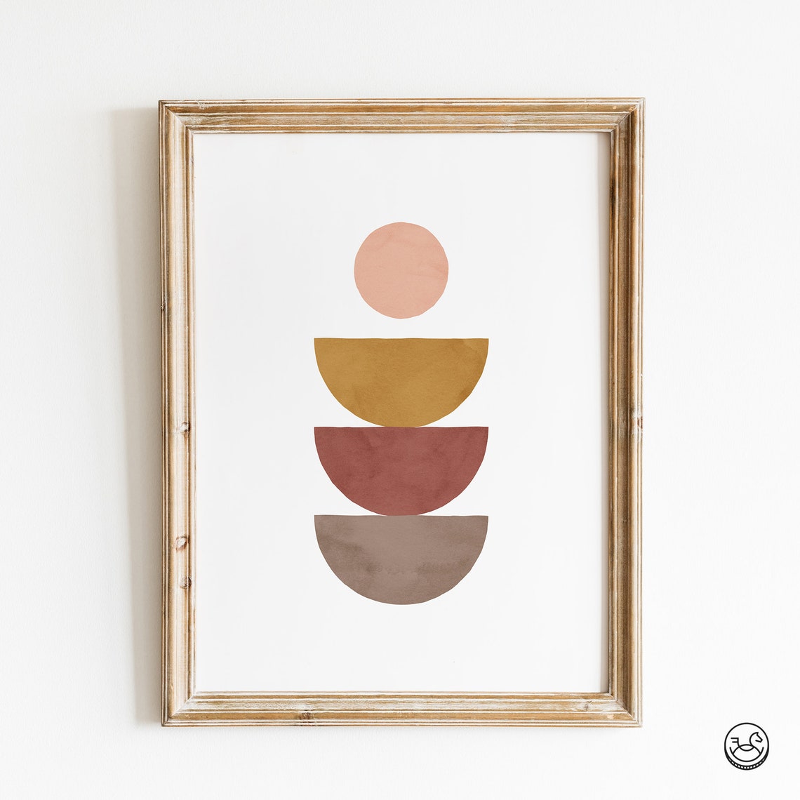 Geometric Stacked Circles Poster Nordic Boho Abstract Earth Tone Decor - Image 2