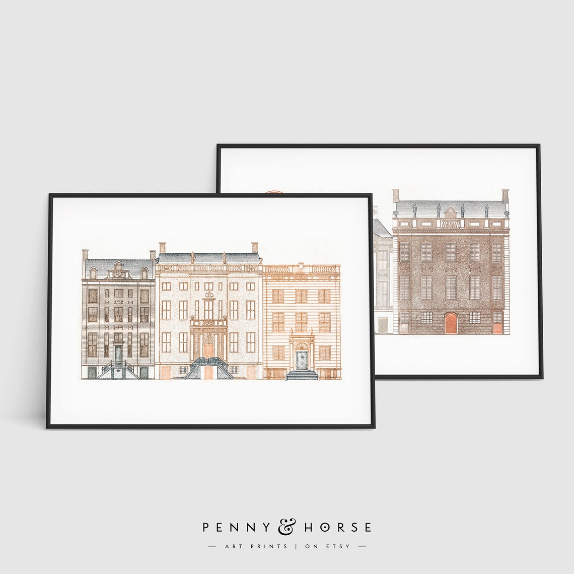 Historic Canal House Architecture Drawings Vintage Building Art Poster - Image 4