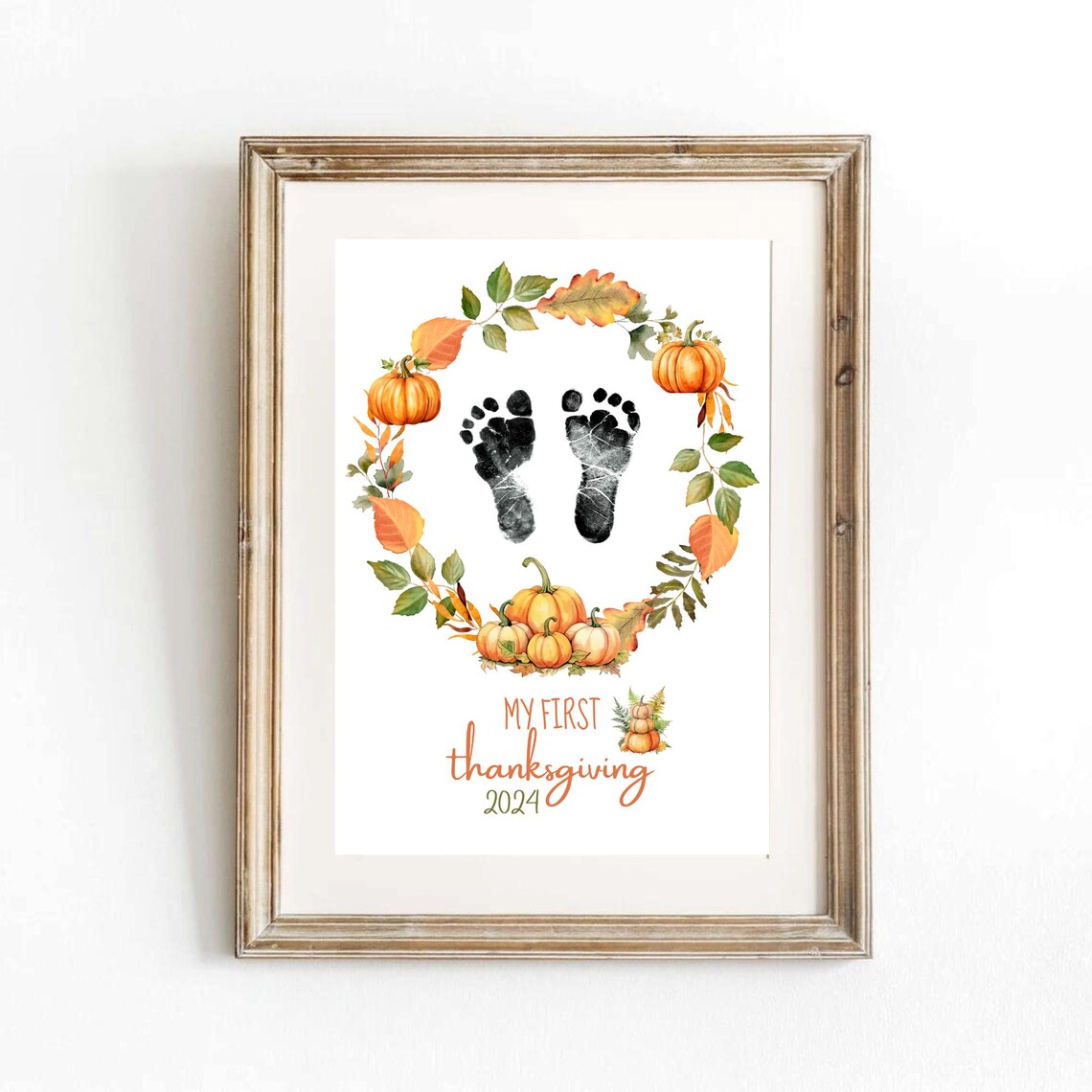My First Thanksgiving Footprint Art Poster Print - Image 3