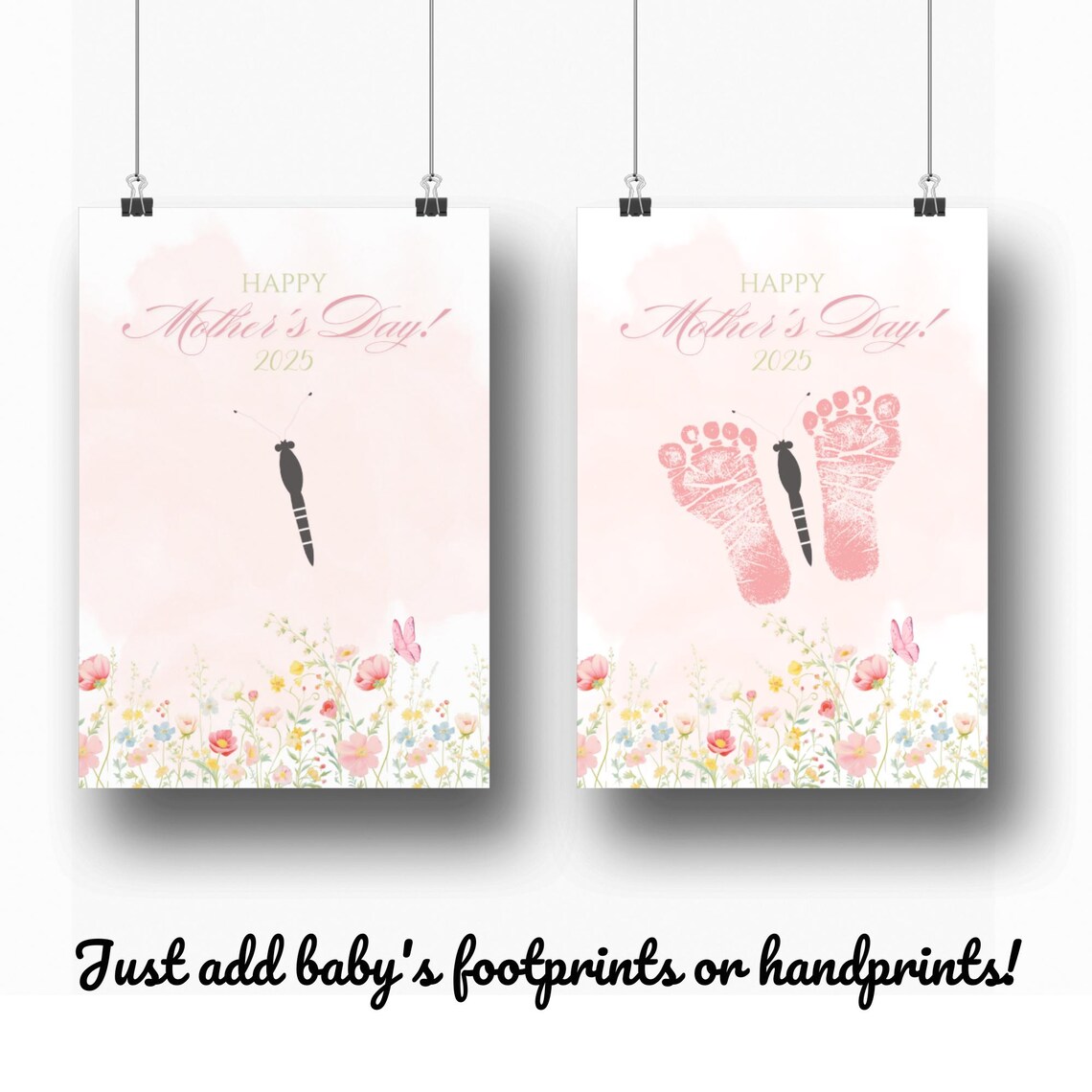 My First Mother's Day Butterfly Footprint Art Print - Image 3