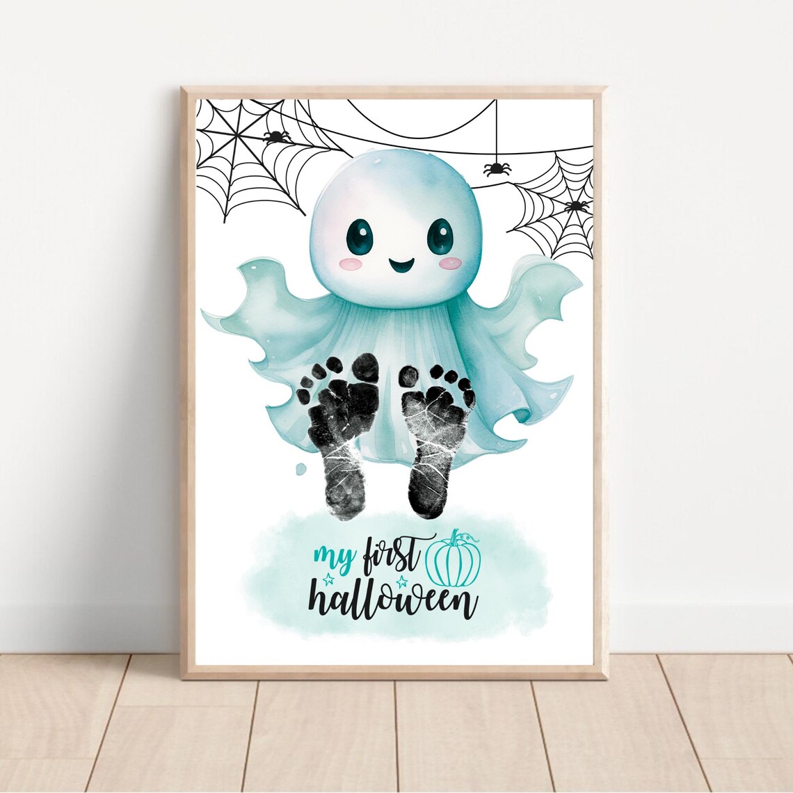 My First Halloween Footprint Keepsake Art Print