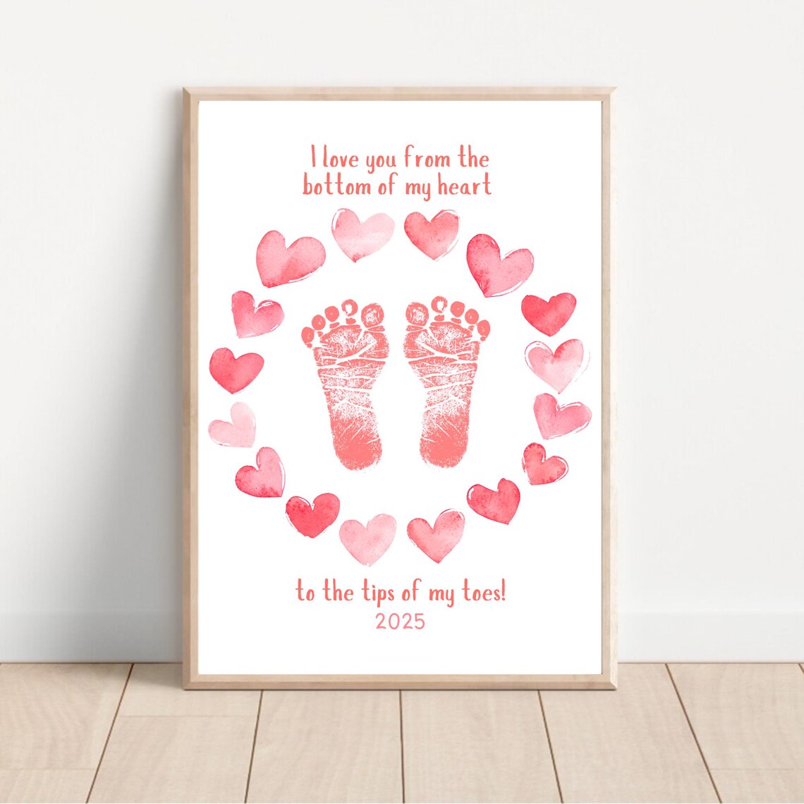 Bottom of My Heart Footprint Keepsake Love Art - Image 2