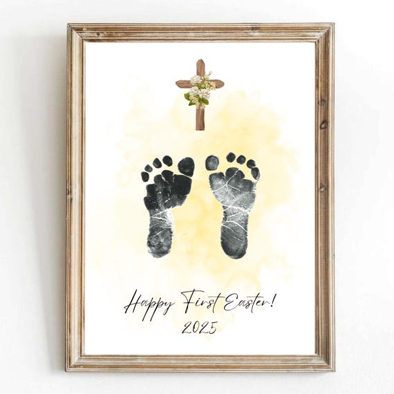 Happy First Easter Newborn Baby Footprints Gift