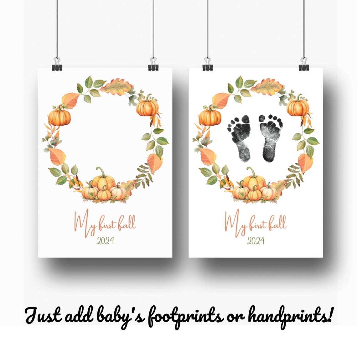 My First Fall Footprint Keepsake Art Print - Image 3
