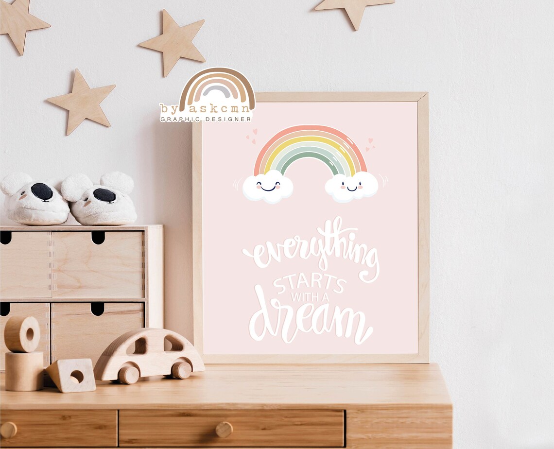 Baby Room Poster Nursery Print Art Neutral Rainbow Print Neutral Rainbow Art Neutral Rainbow Boho Rainbow Art Boho Nursery Print - Image 3
