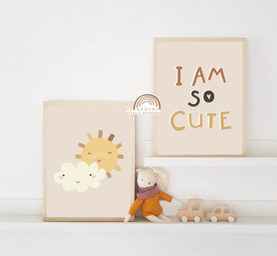 Pastel Nursery Decor Baby Room Poster Rainbow Blush Poster Gender Neutral Nursery Neutral Rainbow Art Kids Wall Art Boho Nursery Art - Image 6