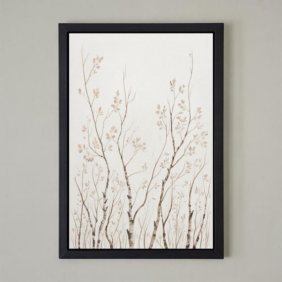 Minimal Birch Grove Neutral Nature Wall Art