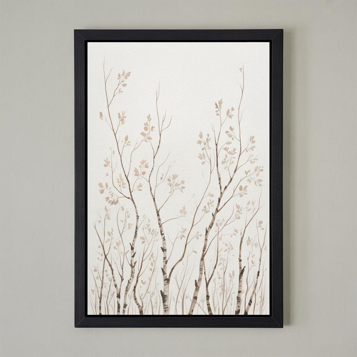 Minimal Birch Grove Neutral Nature Wall Art
