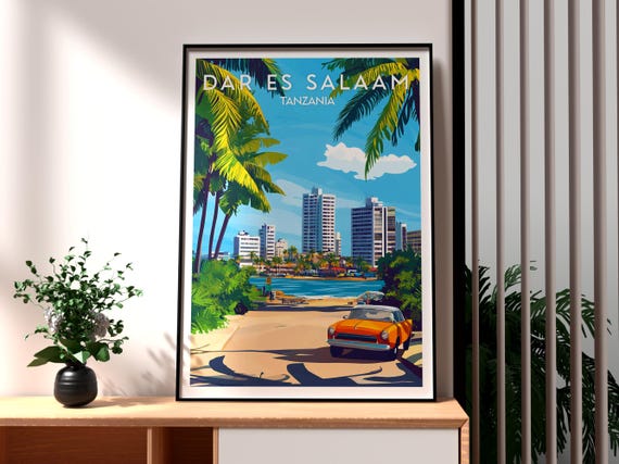 Dar Es Salaam Travel Print Tanzania Wall Art Poster Africa City