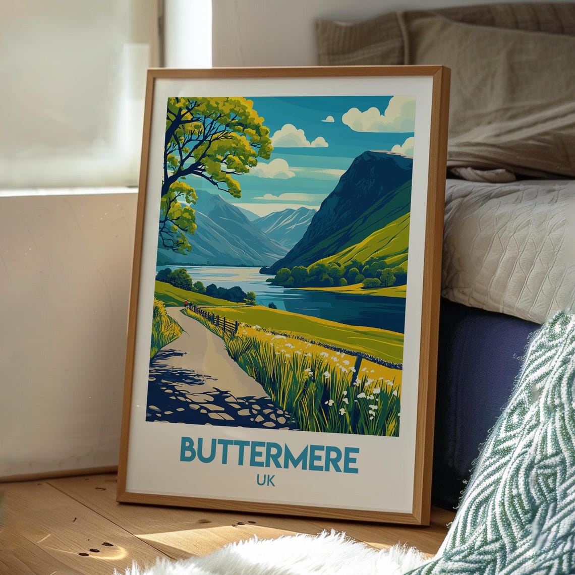 Buttermere Print The Lake District Wall Art Poster Travel Uk Countryside Hiking - Image 3