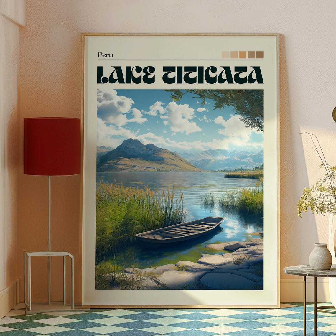 Lake Titicaca Poster Art Peru Travel Print Wall South America - Image 2