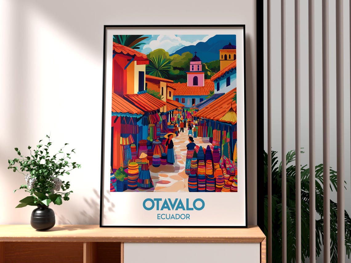 Otavalo Poster Ecuador Art Travel Print Wall Backpacking South America
