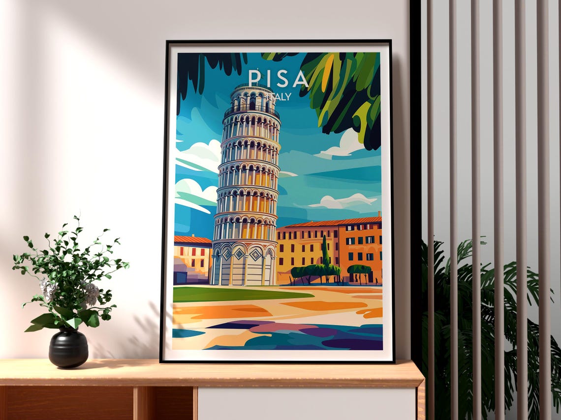 Pisa Italy Leaning Tower of Pisa Plaza Cypress Garden Poster