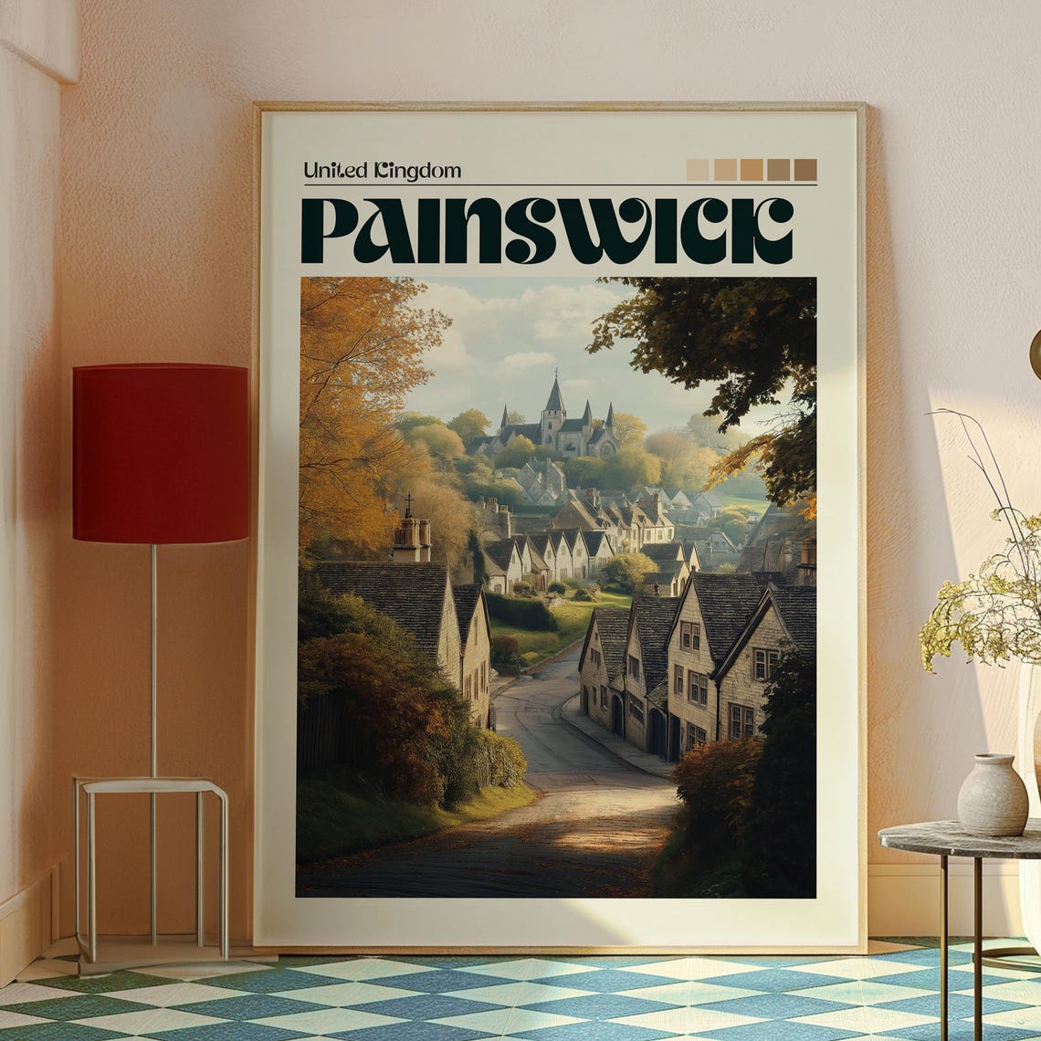 Painswick England Cotswold Stone Cottages Church Hill Travel Poster - Image 2