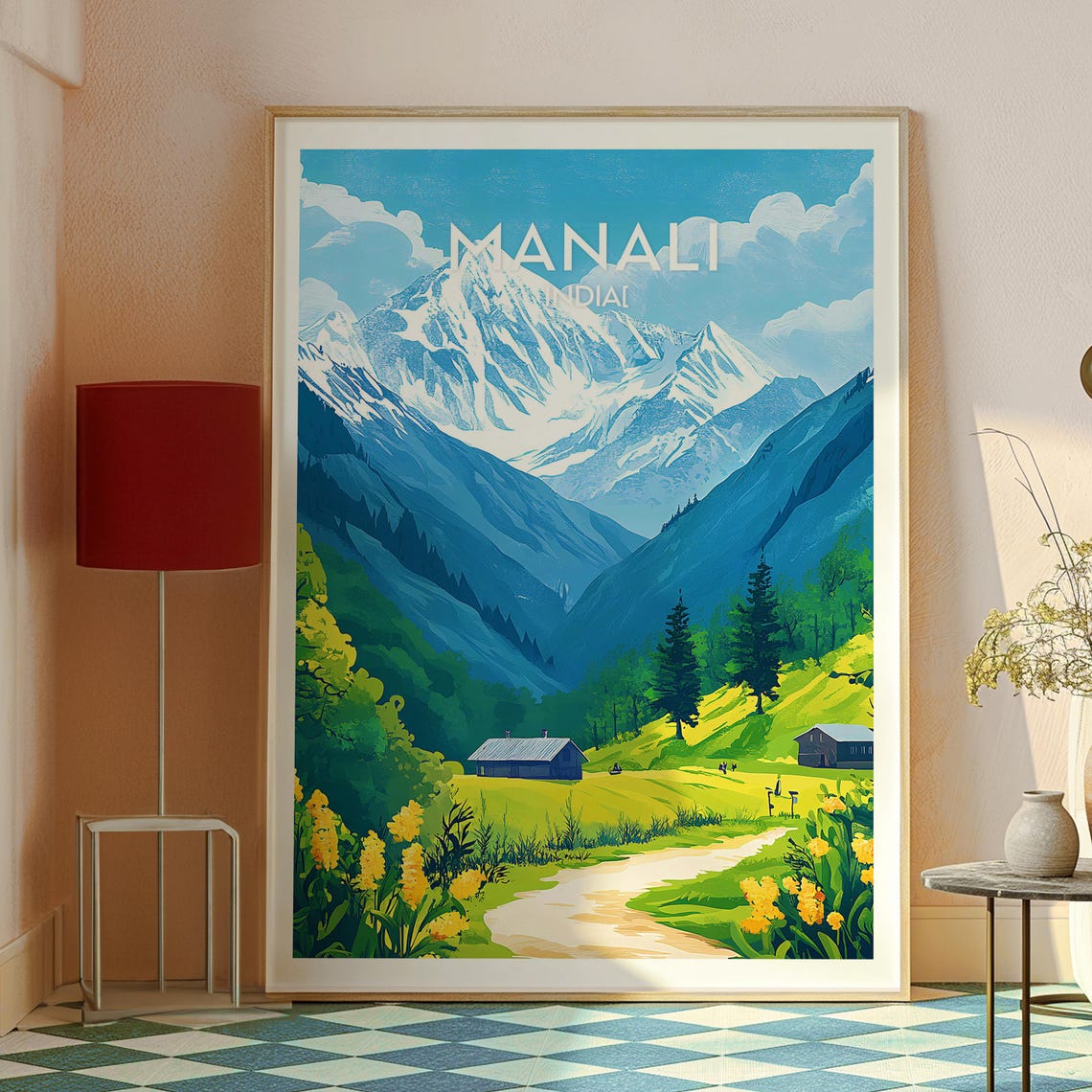 Manali India Himalayan Mountain Valley Retreat Travel Poster - Image 2