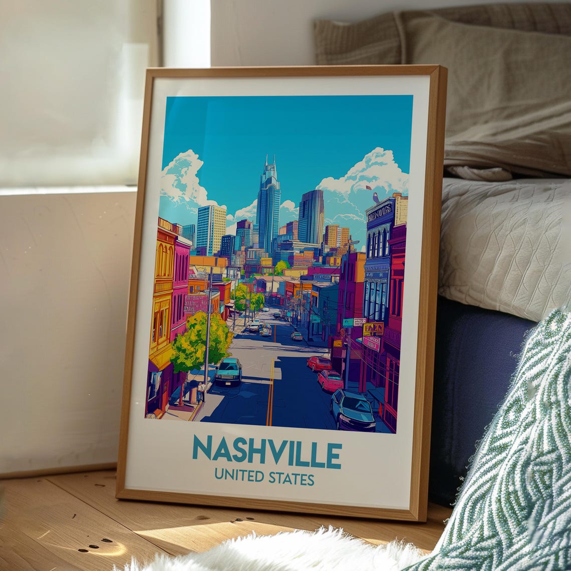 Nashville Print Tennesse Wall Art Us State Poster Country Music Poster Usa Travel Print Nashville City Print Tennessee Poster - Image 3