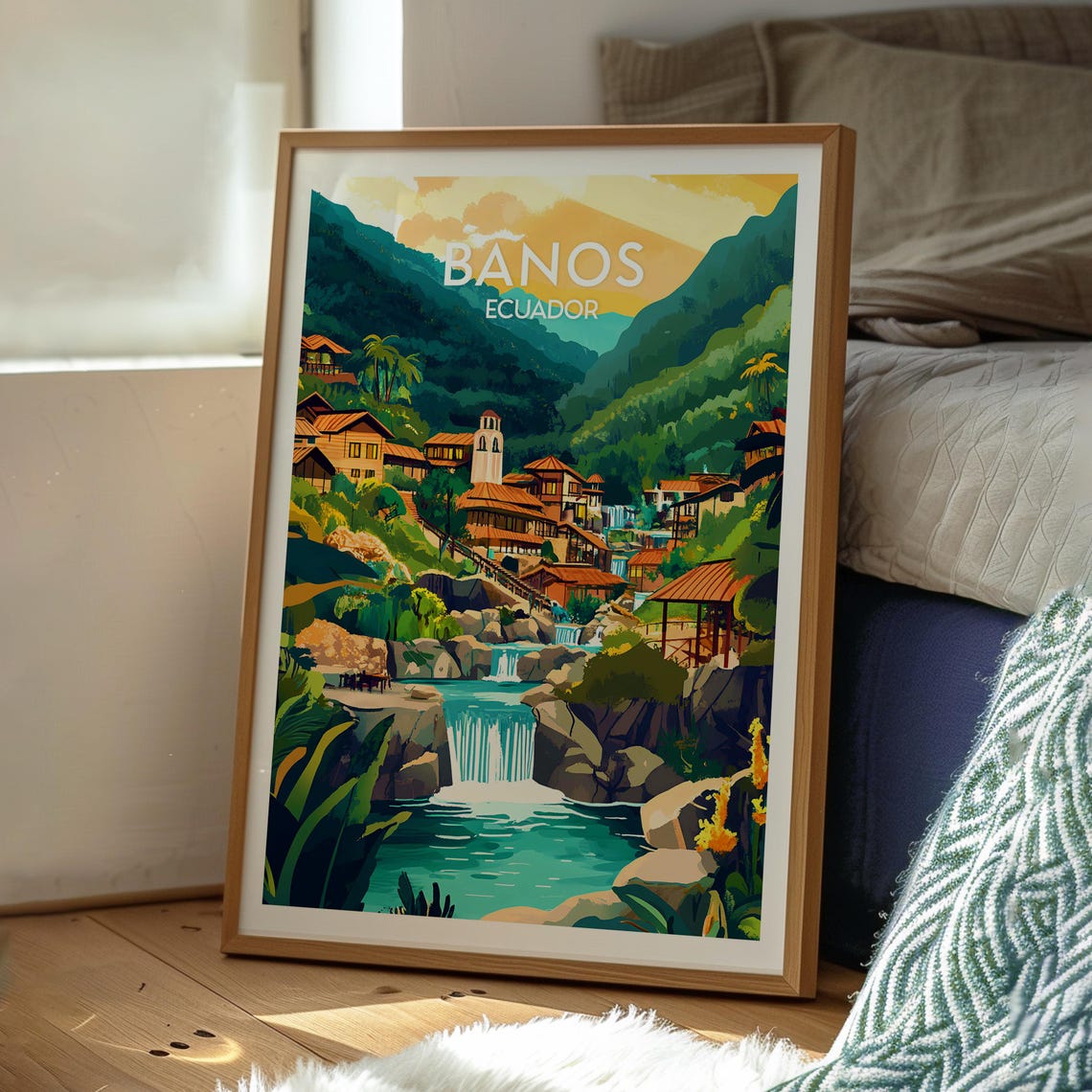 Banos Poster Ecuador Art Travel Print Wall Backpacking South America - Image 3