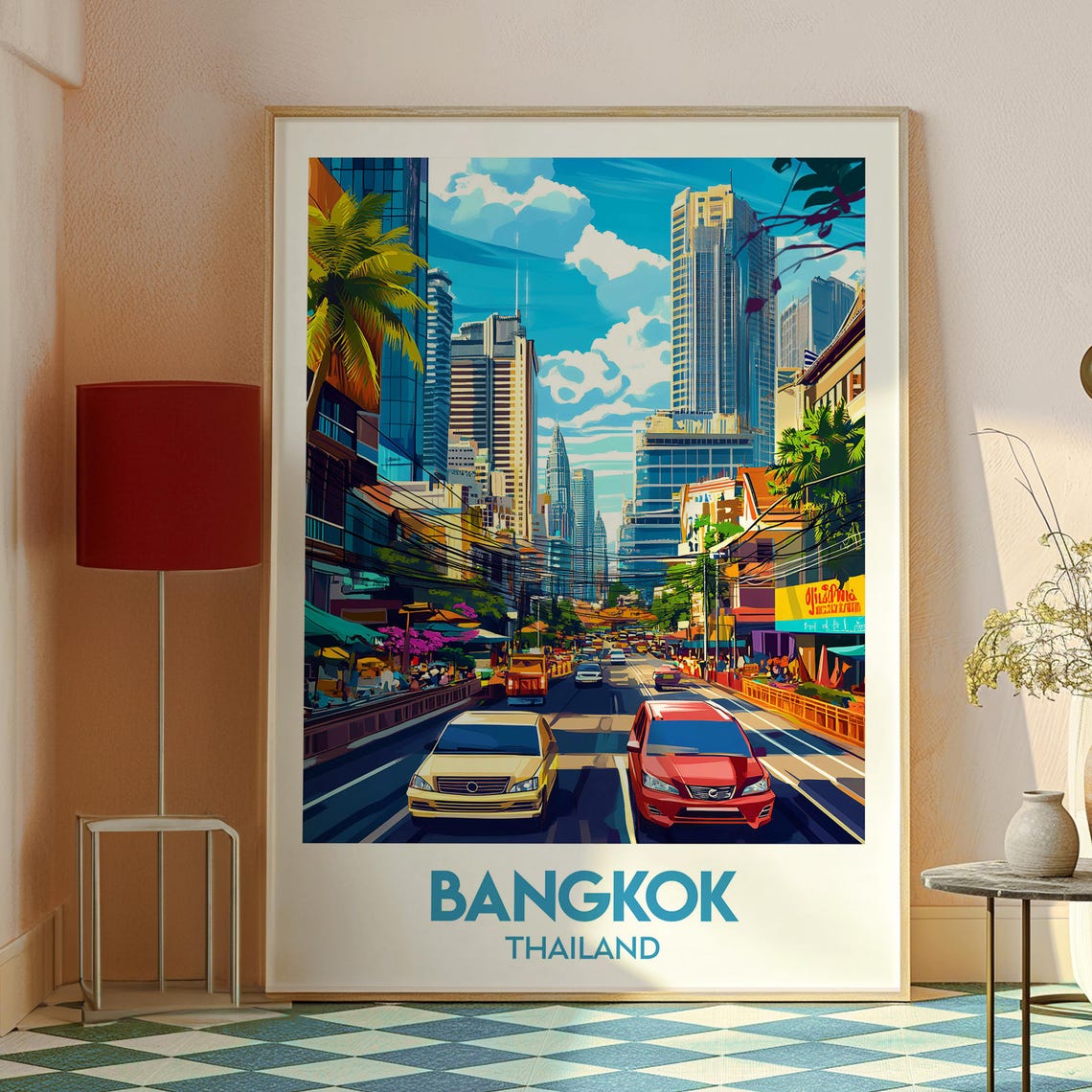 Bangkok Thailand City Street Skyscrapers Bustling Travel Poster - Image 2