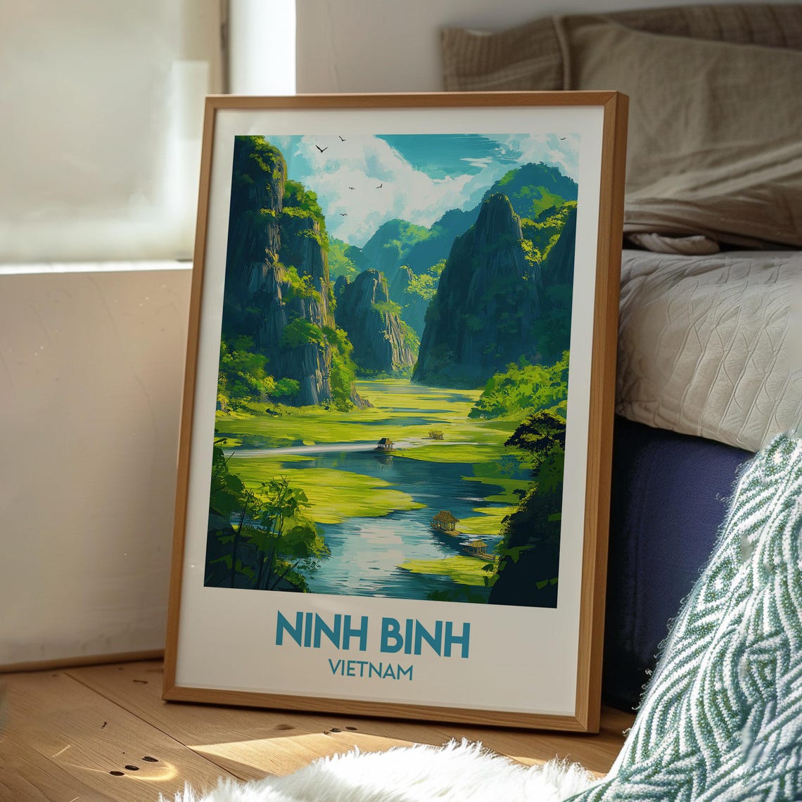 Ninh Binh Print Vietnam Wall Art Poster Travel Backpacking Mountains Viet - Image 3