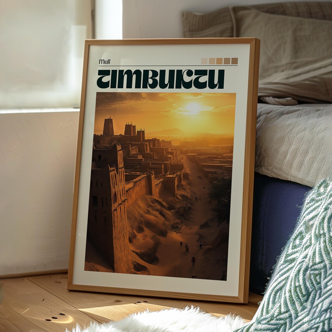 Timbuktu Mali Desert City Sunset Dunes Ancient Travel Poster - Image 3