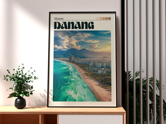 Da Nang Print Vietnam Wall Art Poster Travel Coastal Se Asia Backpacking