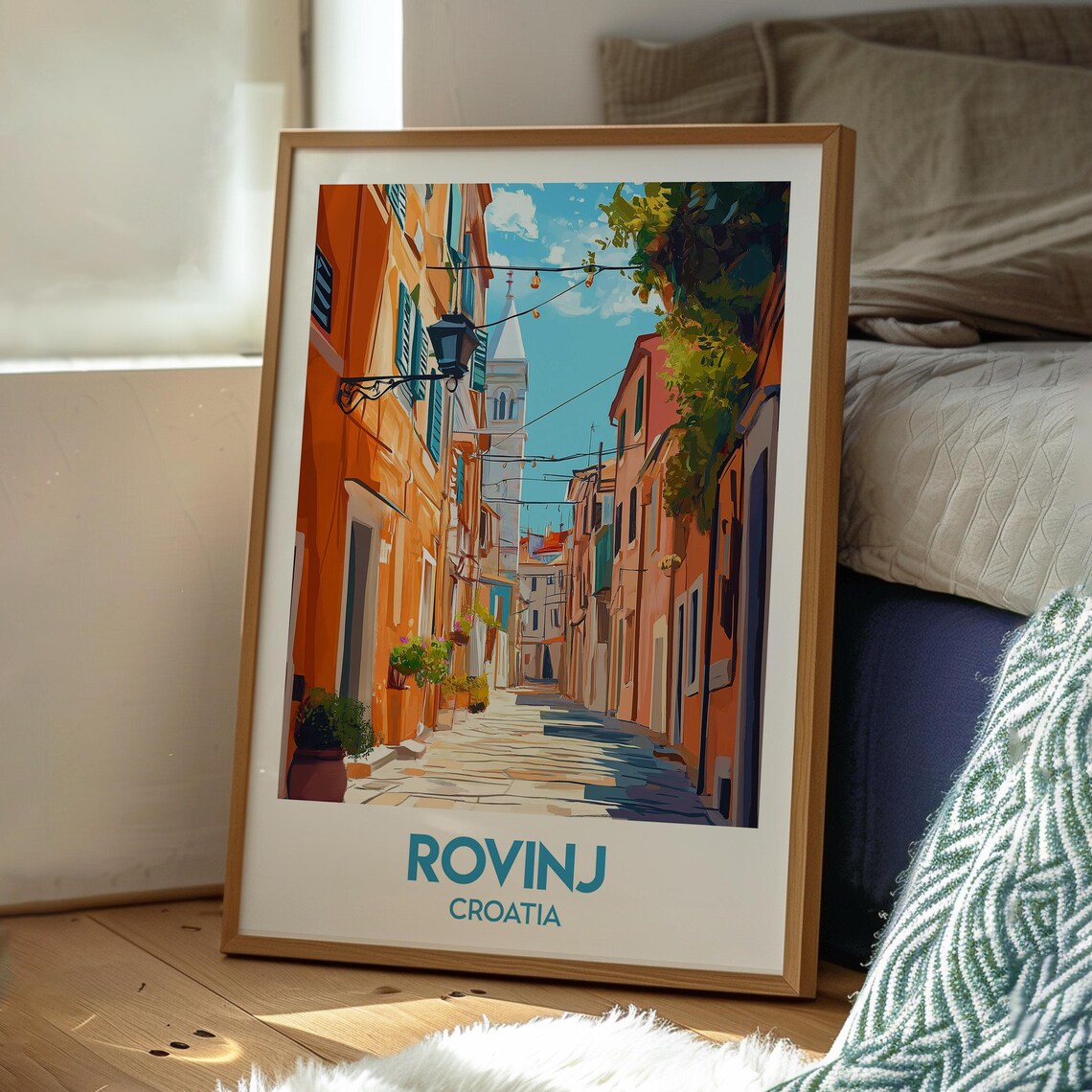 Rovinj Croatia Old Town Lane Bell Tower Adriatic Charm Poster - Image 3