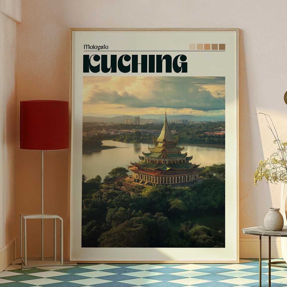 Kuching Travel Poster, Sarawak City Wall Art - Image 2