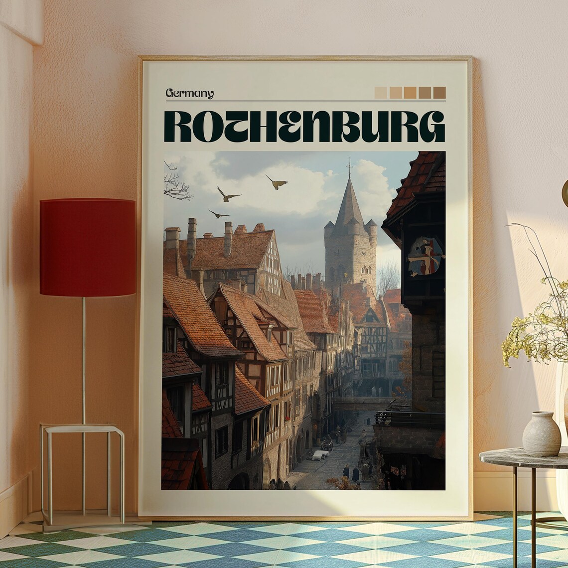 Rothenburg Germany Medieval Old Town Timber Retro Travel Poster - Image 2